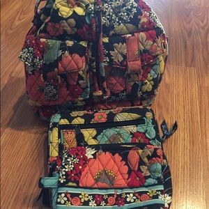 Vera Bradley Purse with Wallet / Cosmetic Case
